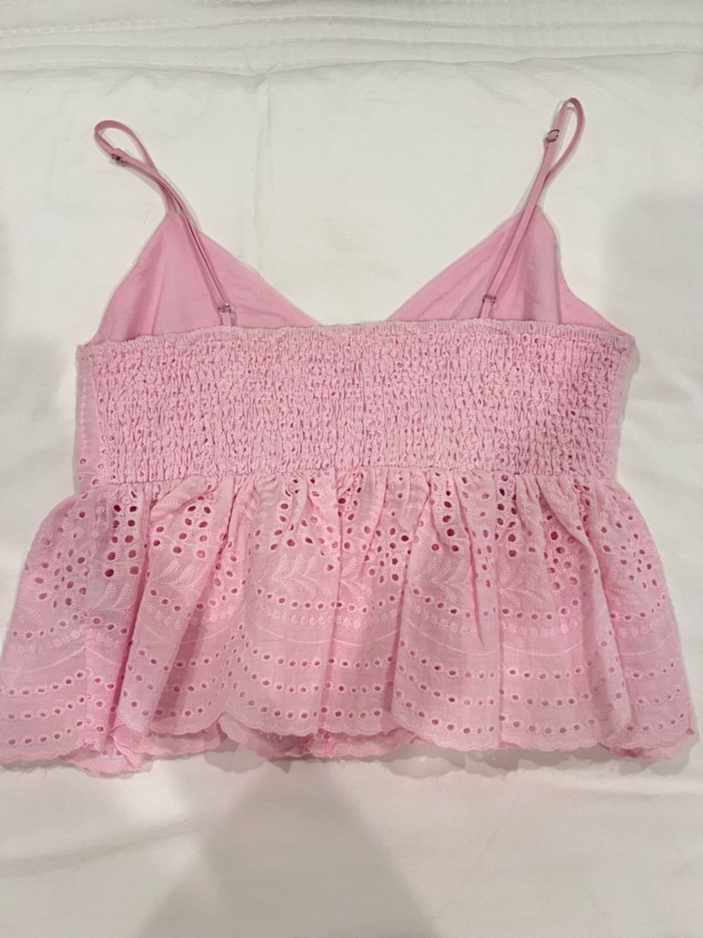 Altar'd State Pink Eyelet Peplum Camisole - Picture 2 of 3